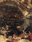 The Rialto Bridge in Venice (detail) ag MARIESCHI, Michele